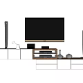 Modern TV Stand With Flat Screen TV Speakers And Decorative Storage Units