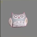 Cute Owl Shaped Plush Toy With Light Blue Body Floral Pattern And White Wings