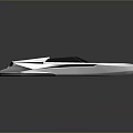 Sleek Modern Speedboat With Silver Exterior Cockpit Deck And Reflective Surface 3d model
