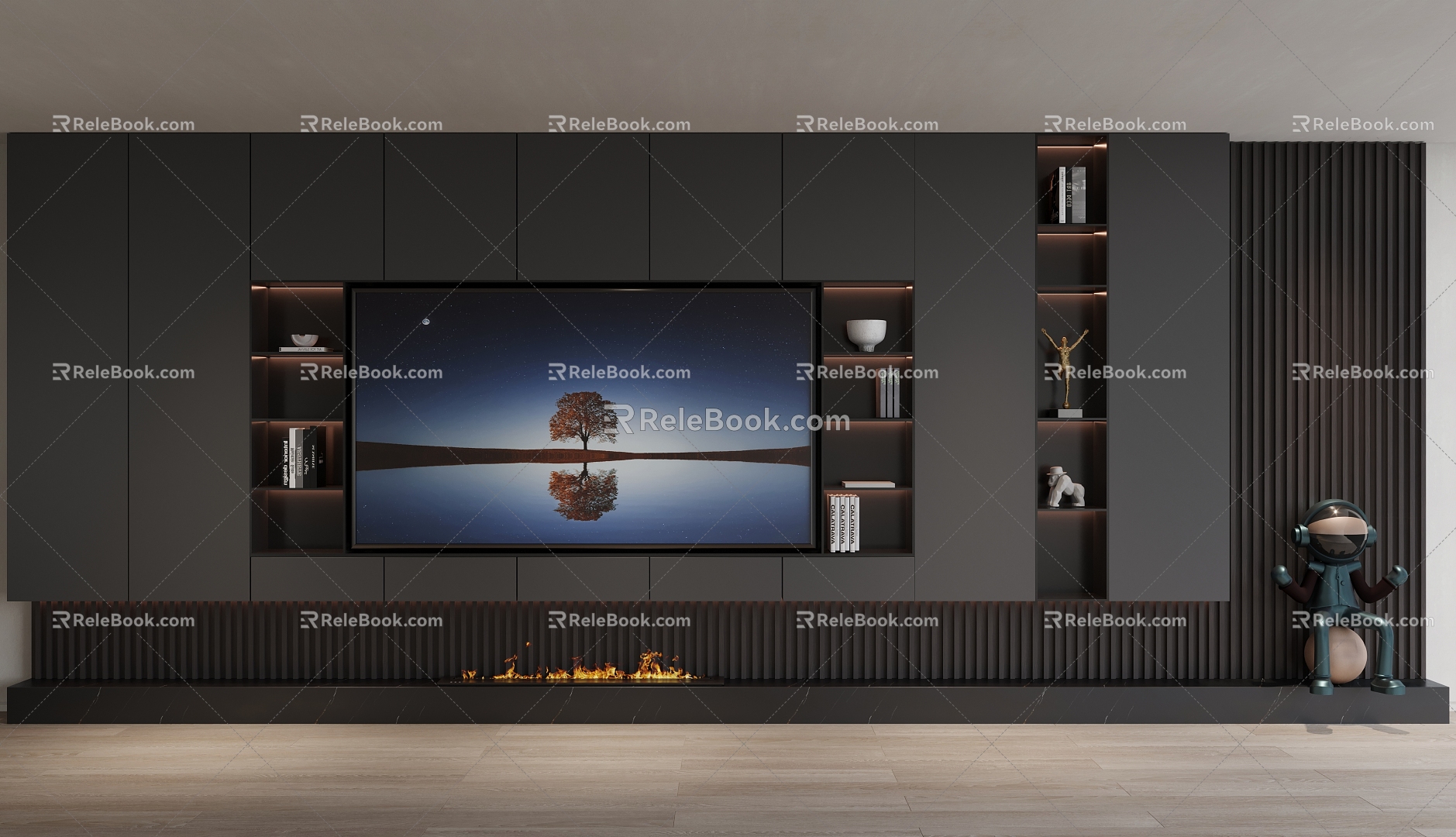 Modern TV Background Cabinet TV Cabinet Background Wall 3d model