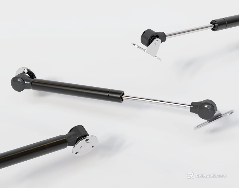Industrial Gas Springs With Metal Rods And Black Cylinders For Equipment Support 3d model 