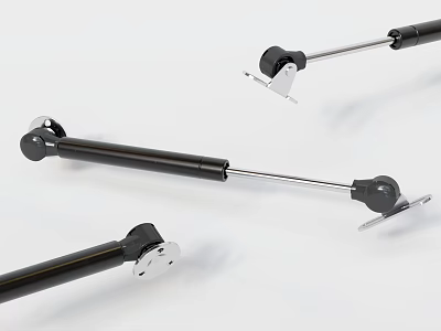 Industrial Gas Springs With Metal Rods And Black Cylinders For Equipment Support 3d model