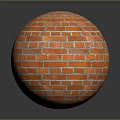 Orange Brick Sphere With Red Brick Texture And Smooth Round Design