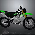 Green Black Off Road Motorcycle With Sporty Design Yellow Fork And Alloy Wheels Tires