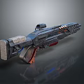 Futuristic Sci Fi Weapon Design With Scope Blue Red Accents And Grip