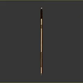 Exquisite Long Weapon With Gold Black Accents And Red Wooden Stand On Gradient Gray Background