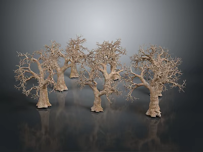 Artistic Wooden Stone Dead Tree Models For Indoor Outdoor Landscape Decoration 3d model