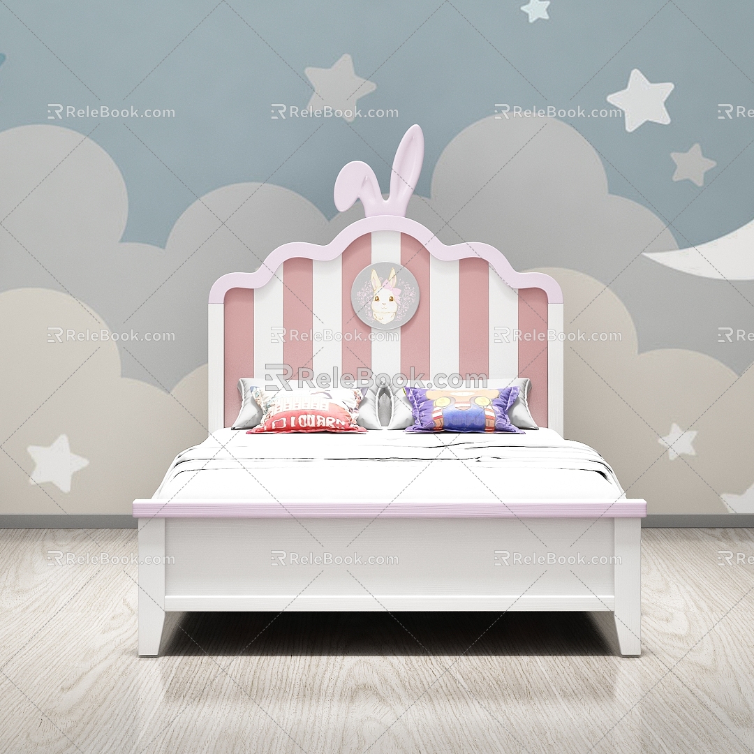 Nordic Cream Style Children's Bed model