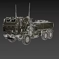 Military Green Functional Vehicle With Six Wheel Armored Design And Top Antennas