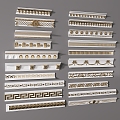 European Classical Gypsum Line Baroque Metal Line Bronzing Carved Gypsum Line Top Corner Line Yin Corner Line 3d model