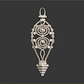 Elegant Decorative Pendant With Intricate Filigree Design And Pearl Accents
