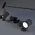 Projection Monitoring System Setup With Camera Spotlights And Microphone Boom