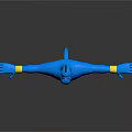 Blue Genie Character 3D Render With Outstretched Arms Yellow Wristbands Brown Belt And Standing Pose