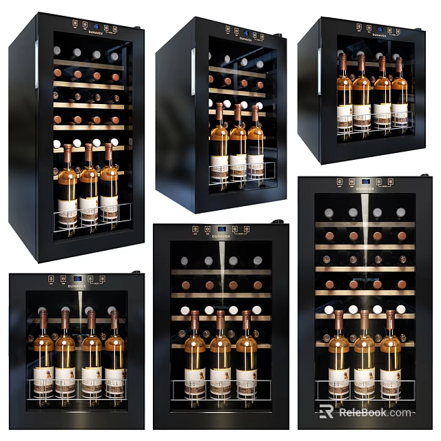 Modern Wine Cabinet In Various Styles With Glass Door And Wine Bottles Storage 3d model 