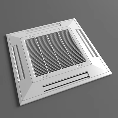Modern Air Conditioner Fan with Square White Grille Panel and Embedded Design 3d model Modern Air Conditioner Fan with Square White Grille Panel and Embedded Design 3d model