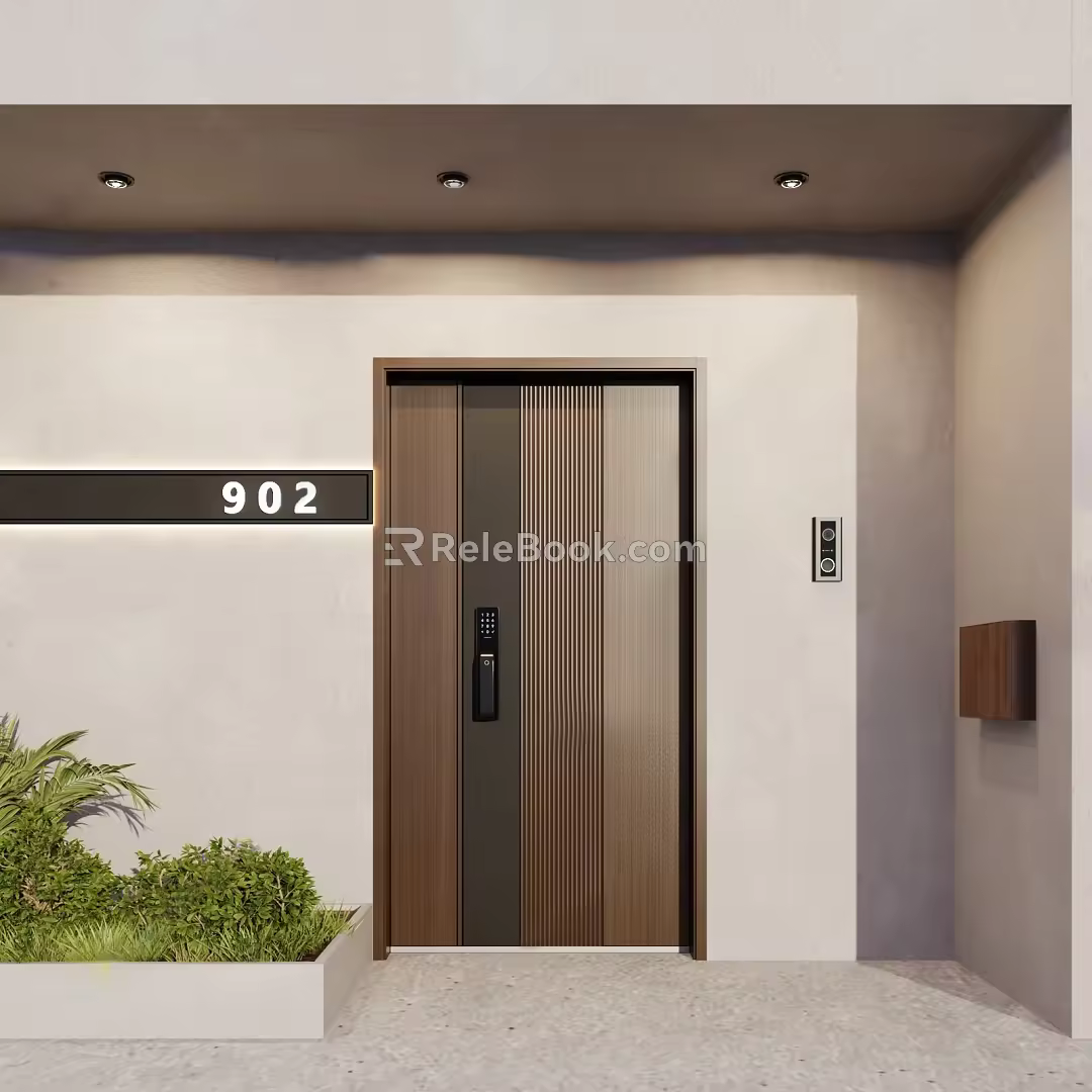 Modern entrance door 3d model