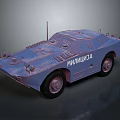Blue Armored Military Vehicle Featuring Antenna Sturdy Wheels And Reinforced Body