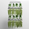 Elegant Multi tiered Hanging Basket Plants With Trailing Greenery For Modern Indoor Decor 3d model