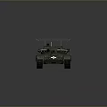 Military Tank Armored Vehicle With Camouflage Net Turret And Long Barrel Design