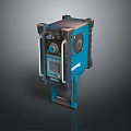 Blue Black Industrial Device Featuring Digital Display Screen And Heavy Duty Enclosure