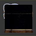 Dark Blue Jewelry Box With Gold Ornament And Pearl Necklace Accessory