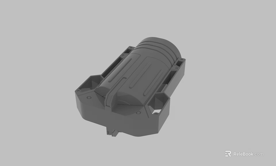 Gray Mechanical Component 3D Model With Structured Design And Industrial Features 3d model