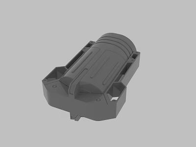 Gray Mechanical Component 3D Model With Structured Design And Industrial Features 3d model