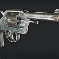 Vintage Revolvers With Classic Metal Components And Wooden Grips Close Up View