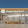 Shopping Mall Supermarket Store Offering Daily Necessities Fresh Products Tobacco Alcohol With Shelves