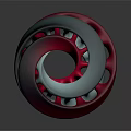Modern Spiral Shaped Red And Gray Household Item With Decorative Holes Design