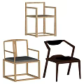 Modern Single Chair Designs with Wooden Frame and Upholstered Seats in Minimalist Style