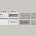 Modern Switch Panel Collection Featuring Weak Current Box And Strong Current Box 3d model