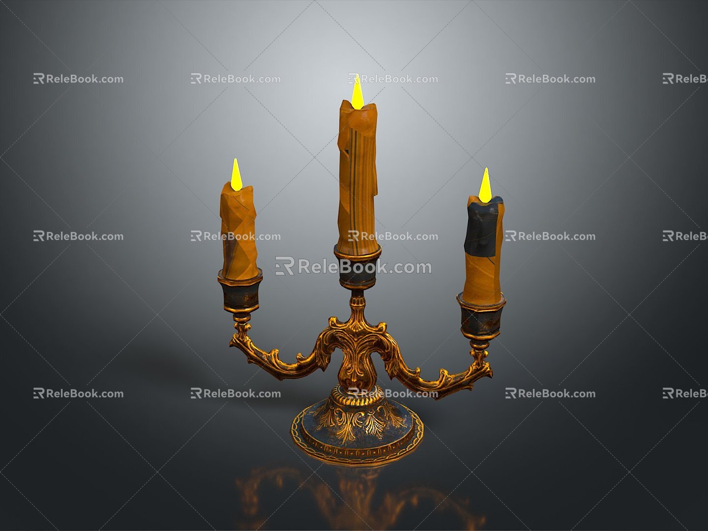 Candlestick Candle Copper Candlestick Classical Candlestick Lighting Supplies Red Candle White Candle Dinner 3d model