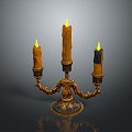 Candlestick Candle Copper Candlestick Classical Candlestick Lighting Supplies Red Candle White Candle Dinner 3d model