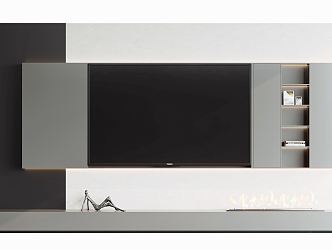 Modern TV background cabinet TV background wall 3d model