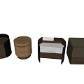 Modern Wooden Bedside Tables With Round Square Shapes Drawer And Shelf Designs