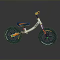 Kids White and Orange Balance Bike with Black Tires and Kiddy Bike Design