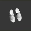 White Sneakers With Black Dot Pattern On Side And Perforated Toe Box For Casual Style 3d model