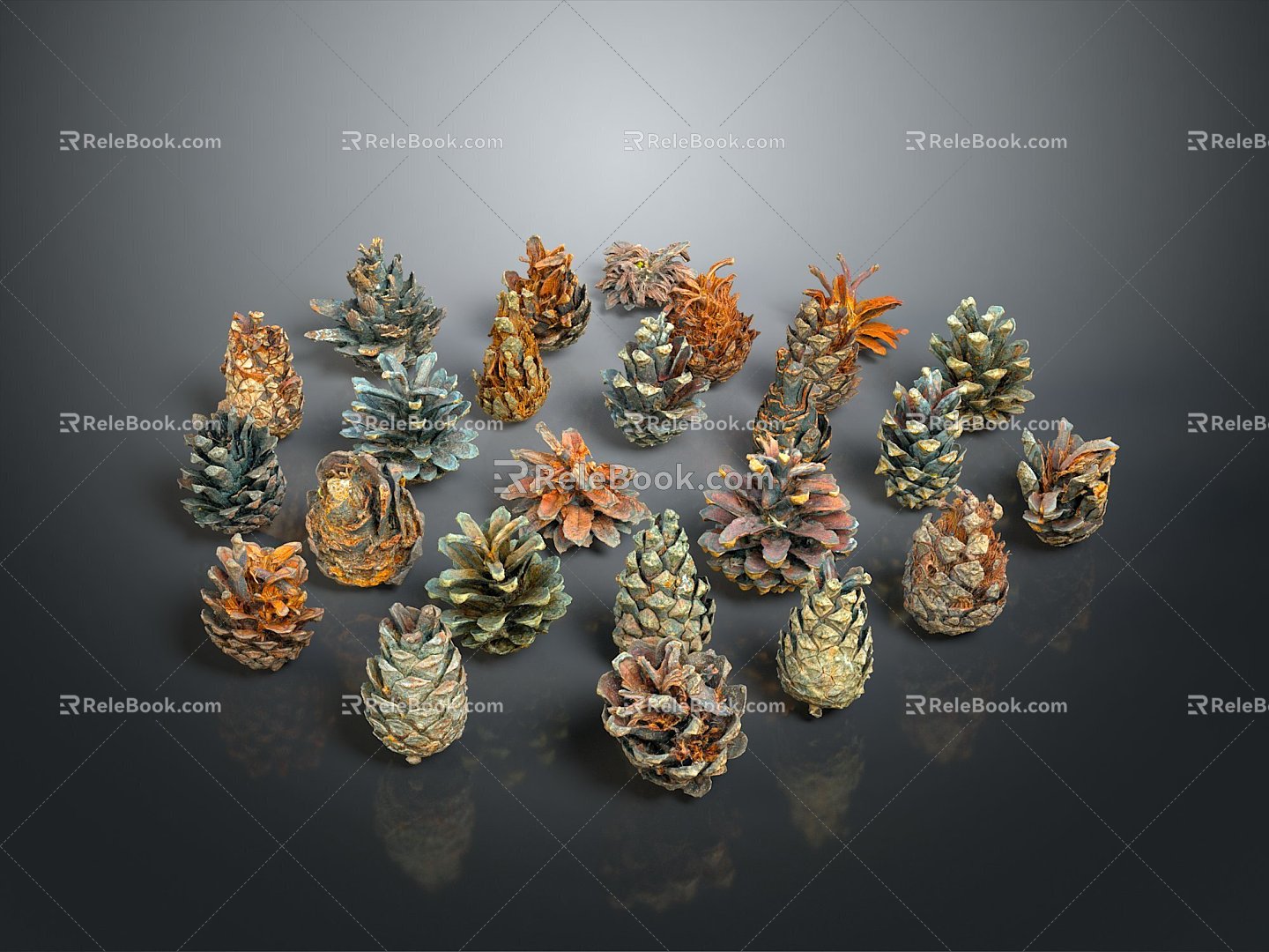 Pine cone plant game item 3d model