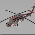 Pink And White Helicopter With Large Rotors 3D Model On Black Background With Reflection