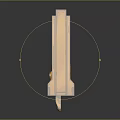 Miniature Wooden Model Components Including Cabinet Door Archway Vent Barrel And Figure On Black Surface