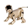 Golden Electric Toy Robot Dog With Mechanical Joints And Interactive Features