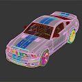 Silver Sports Car With Blue Stripes Two Door Aerodynamic Design And Alloy Wheels