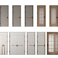 Modern Swing Doors With Glass And Solid Panels In Gray Beige Brown Colors