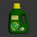 Natural Green Laundry Detergent In Green Bottle With Yellow Cap 3d model