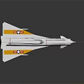 Space And Aerospace Ballistic Missile Model With Silver Yellow Blue Wings Tail Structure