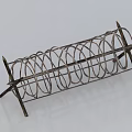 Vintage Metal Spiral Rack with Decorative Scroll Design and Stable Base 3d model