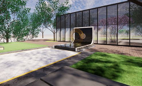 Modern landscape wall Zen landscape wall 3d model