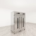Stainless Steel Double Door Commercial Kitchen Appliance With Glass Doors And Mobile Wheels
