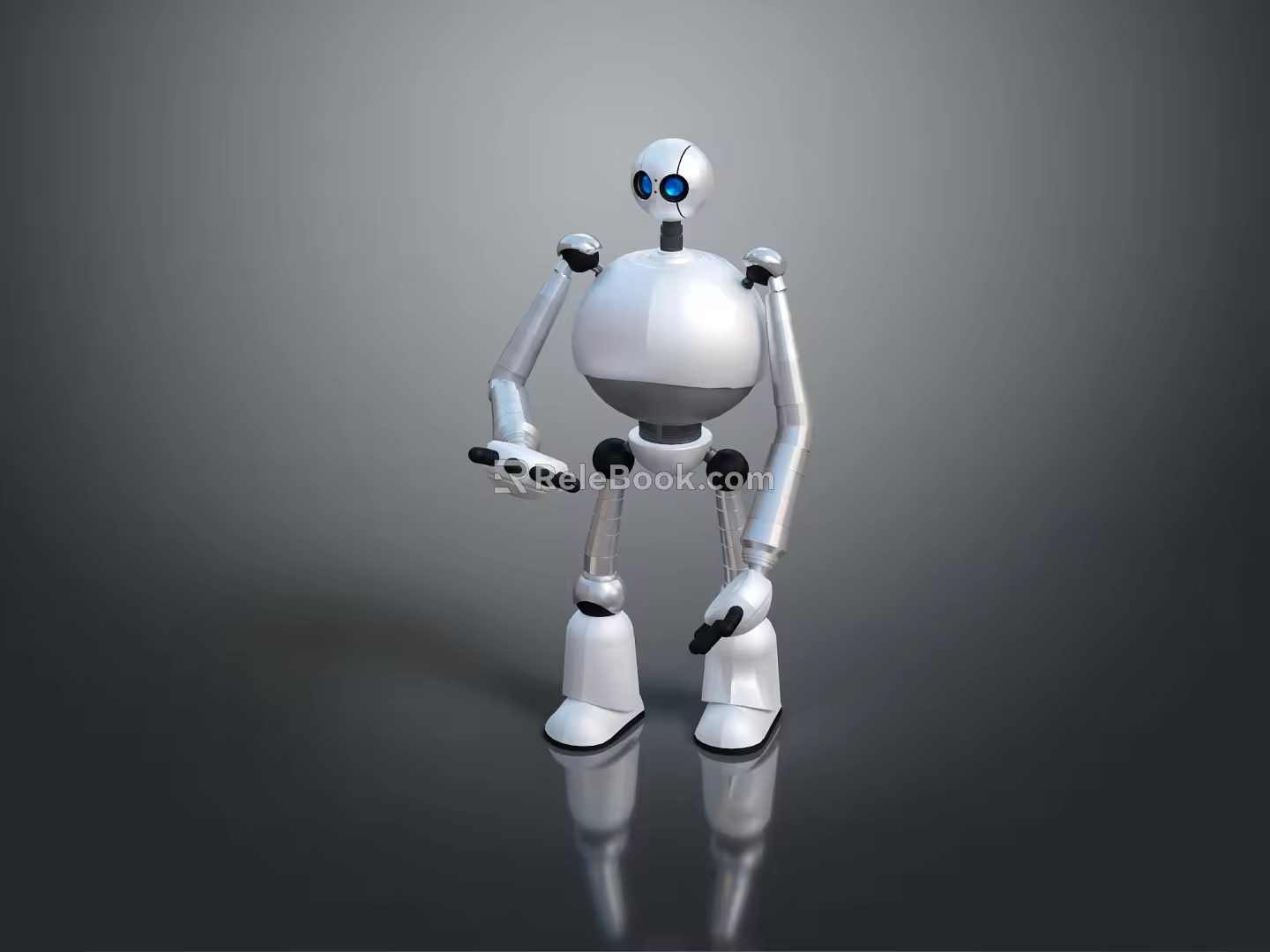 Robot Assistant Small Robot Butler Robot Butler Figure Game Figure 3d model